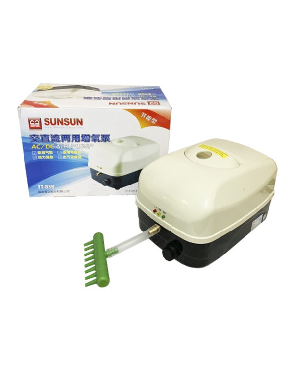 SunSun YT-838 мембранный компрессор для пруда с аккумулятором для автономной работы